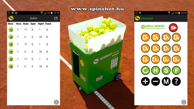 Tenisová loptička podávajúca stroj Spinshot Player