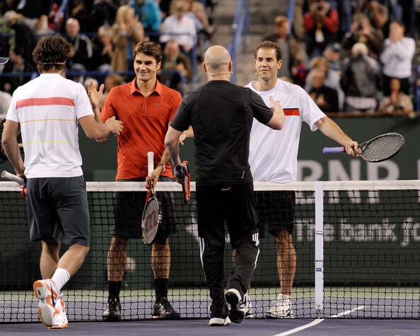 Andre Agassi Pete Sampras Hit for Haiti